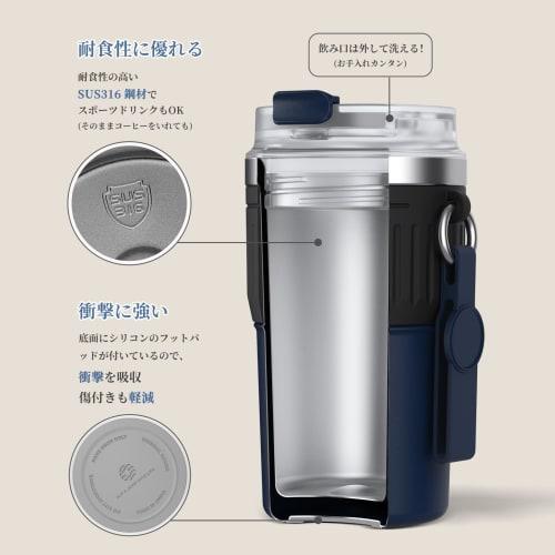 FJbottle 0.4L Vacuum Insulated Water Bottle/Tumbler with Lid and Strap, Insulates for Direct Drinking, Portable, Convenience Store Cup, Portable Mug,