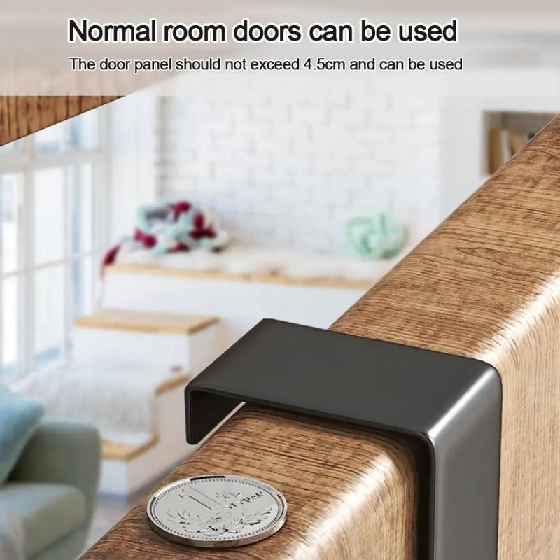 Metal Over-the-Door Hook Rack with 6 Hooks for Clothes, Coats, Hats, and Towels - No Punching Required, Ideal for Home, Bathroom, and Kitchen