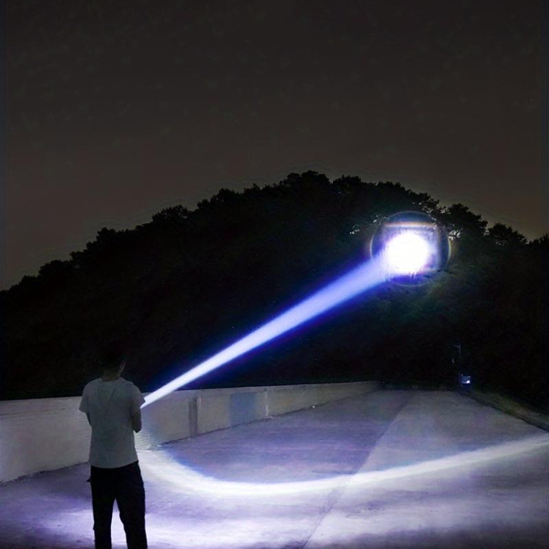 1pc High-power USB Rechargeable Strong Light Window Breaking Telescopic Zoom Multifunctional LED Flashlight
