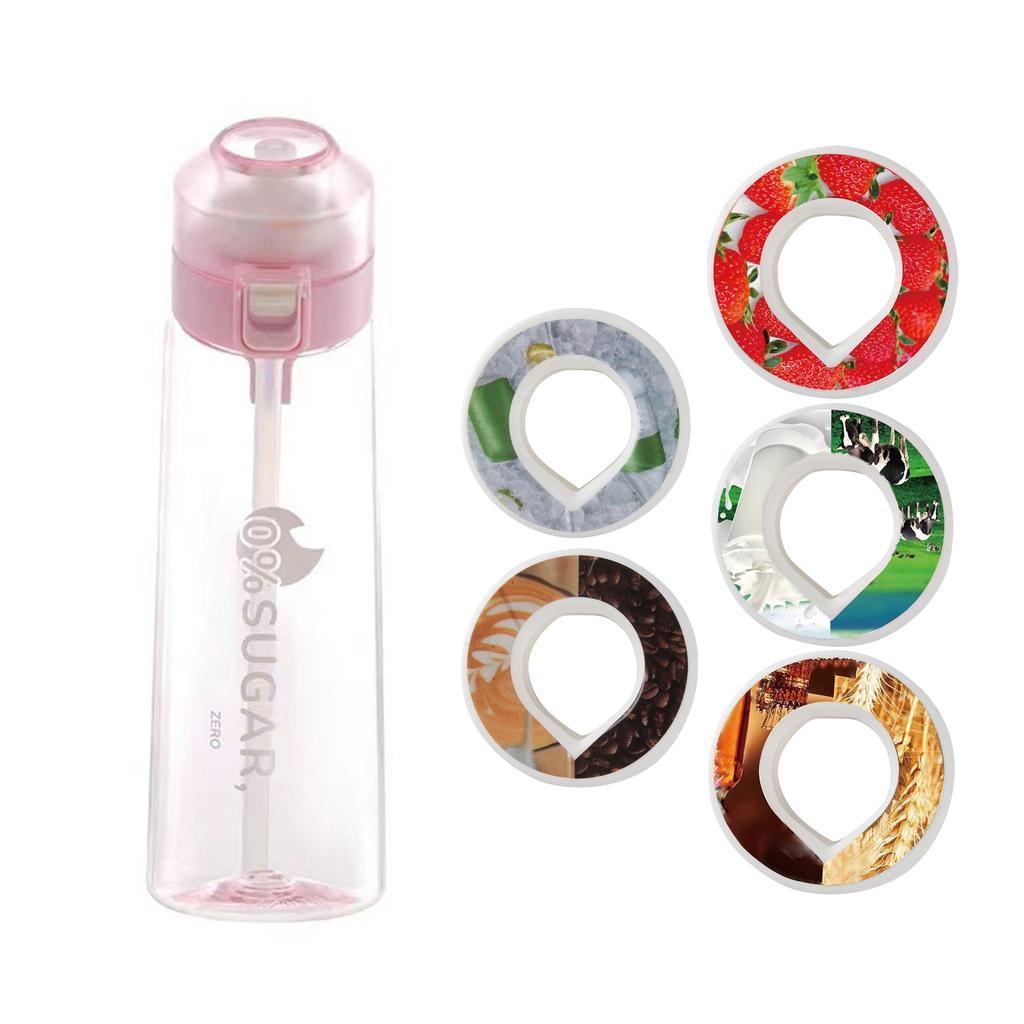 Sticlă de apă cu pachet de capsule de aromă, set de sticle de apă sport de 650 ml