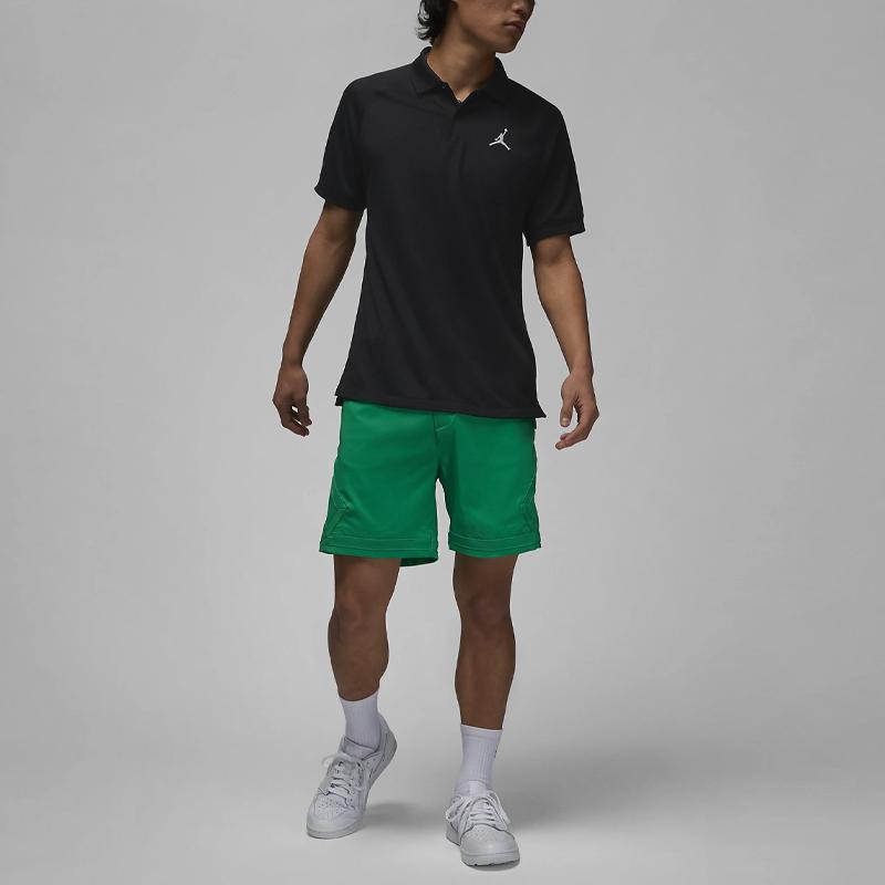 Jordan Pure Color Logo Embroidery Short Sleeve Polo Shirt Men Tops Black DZ0541-010