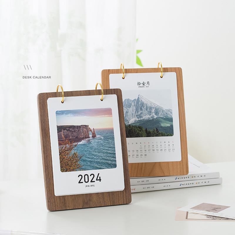 Desktop Calendar Business Office Desktop Creative Literary Wooden Calendar Work Note Calendar