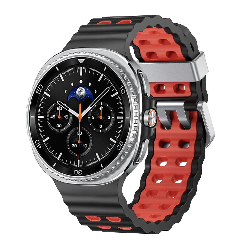 Silicone Strap for Samsung Galaxy Watch 8/8 Classic Sport Breathable Wristband For Galaxy Watch 8 40/44mm Two-Tone Silicone Band
