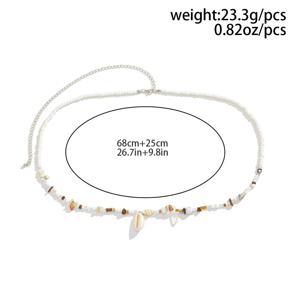 Boho Colorful Seed Beads Acrylic Conch Waist Chain  for Women Sexy Summer Beach Bikini Belly Chain Accessories Body Jewelry Belt