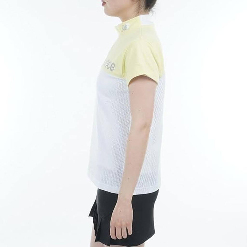 Golf Short Sleeve Mock Neck Shirt Quick X White 0 [New Balance] Women's (Moisture Absorbent, Drying, Stretchy) / 012-5166503 060_Yellow [S]