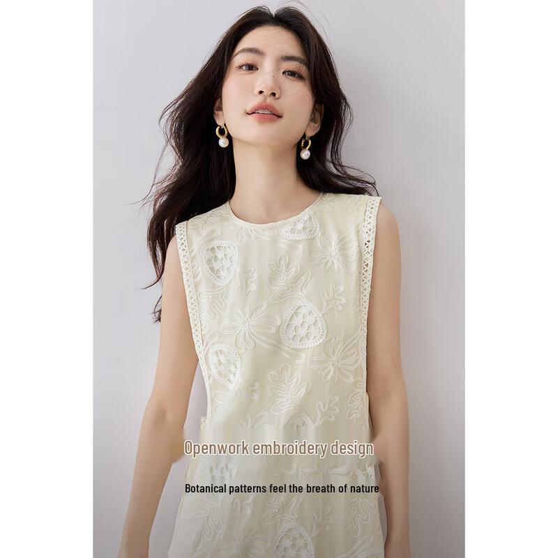 Elegant Lace Embroidery Tea Dress