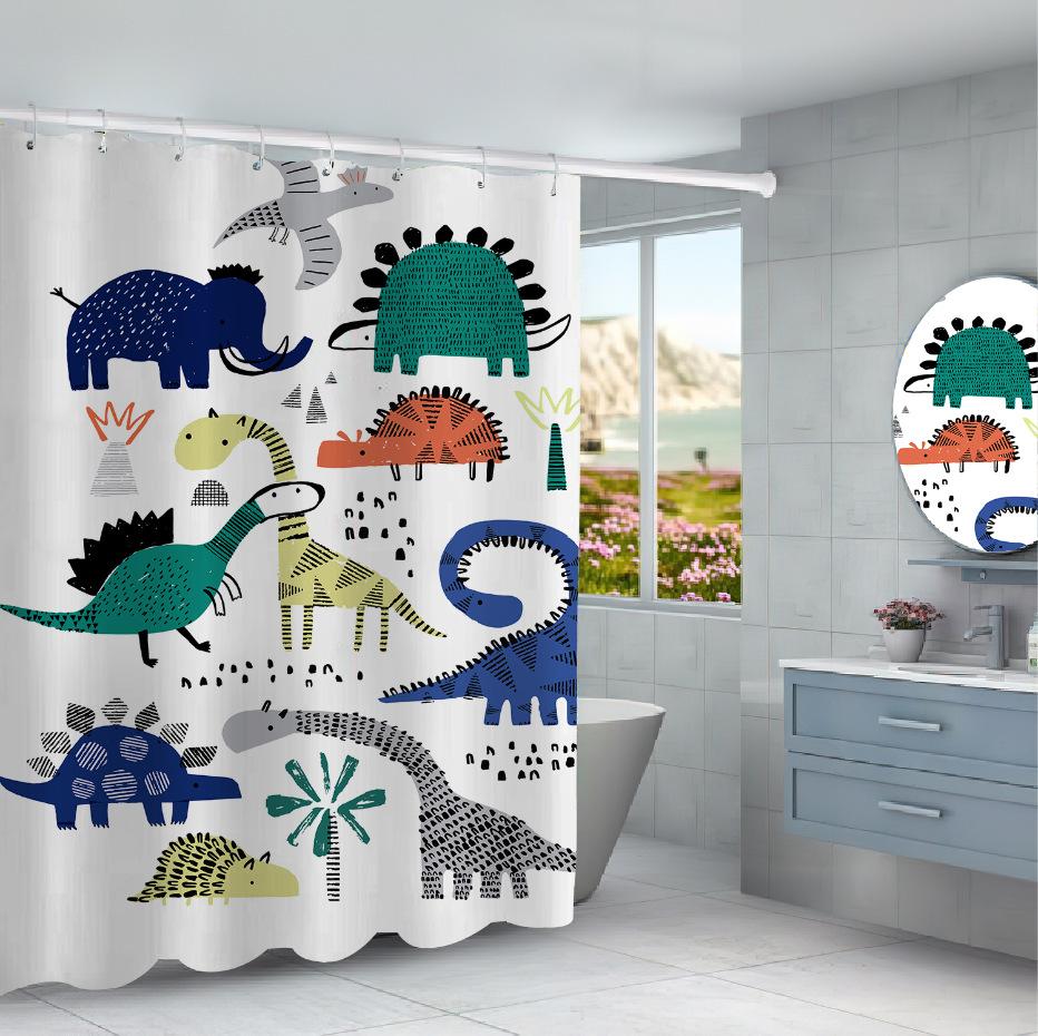 JINRUN Badezimmer verdickter wasserdichter Vorhang, schimmelfester Duschvorhang, Duschtrennwand-Vorhang, Duschvorhang, Badezimmer-Vorhang, kostenlose Perforation