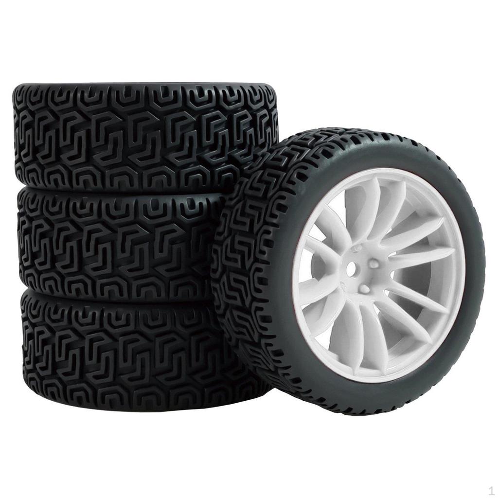Maze Pattern Tire High Traction 1/10 Scale Rally Car Wheel Set Rubber Tires for Track
