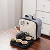 Black Pottery Travel Kung Fu Tea Set Portable Household Outdoor Ceramic Tea Pot Drinking Tea Cup Dry Brewing Plate Small Set