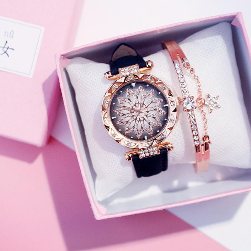 

Елегантний жіночий квадратний годинник з римськими цифрами та стразами та подарунковий набір Factory Direct Price