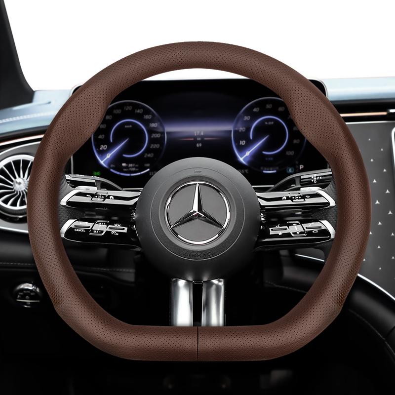 For Mercedes-Benz D-Shaped Steering Wheel Cover Ultra - Thin Micro Fiber Leather W206 W177 W213 X253 W463 C118 W176 W247 W205