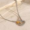 Elegant Stainless Steel Texture Jewelry Set with Round Stripes Designs Includes Necklace Earrings and Bracelet