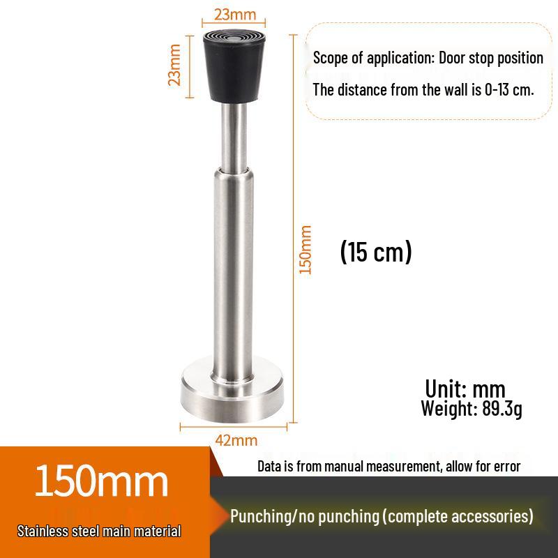 Hydraulischer Türstopper: Edelstahl Gummi Antikollisionspuffer mit Teleskopgriff und Schlossschutz