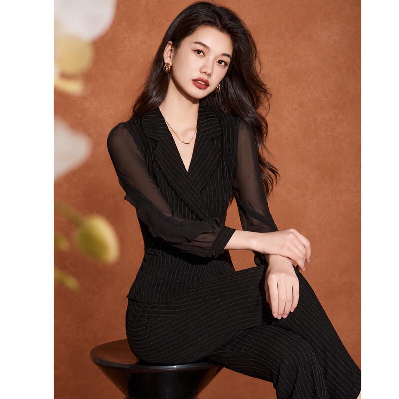 Mei Lan Ni Women s New Chinese Style Striped Commuter Set L