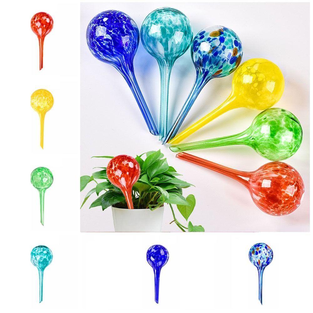 Glass Automatic Plant Watering Ball 100ml Bulb Shape Glass Auto Drip Irrigation System Colorful Automatic Watering Spike