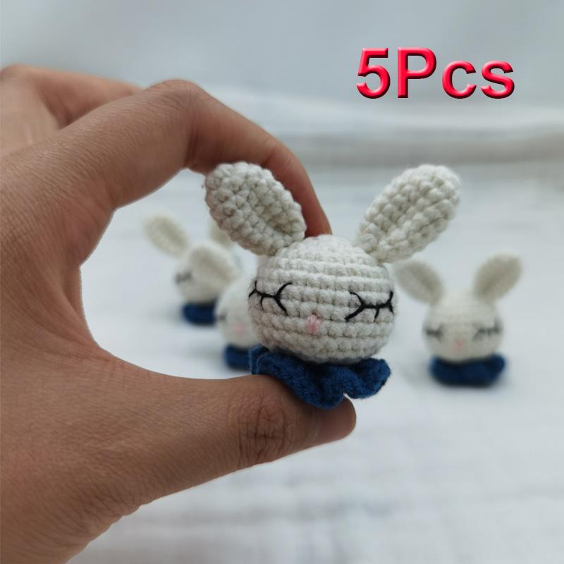 5pc Crochet Beads Animal Rabbit  Chewable Beads DIY Wooden Teething Knitting Beads Jewelry Crib Sensory Toy Baby Teether