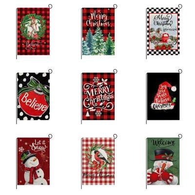 Ilustrace v americkém stylu Vánoční zahradní vlajka Santa dárek Zahradní dekorace Banner 30*45cm
