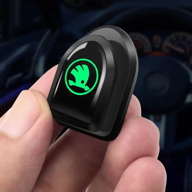 WMZW4 2/4pcs Car Seat Back Portable Luminous Hanging Hook for Skoda Octavia Yeti Rapid Superb Fabia Kodiaq Karoq Vision Roomster Scala