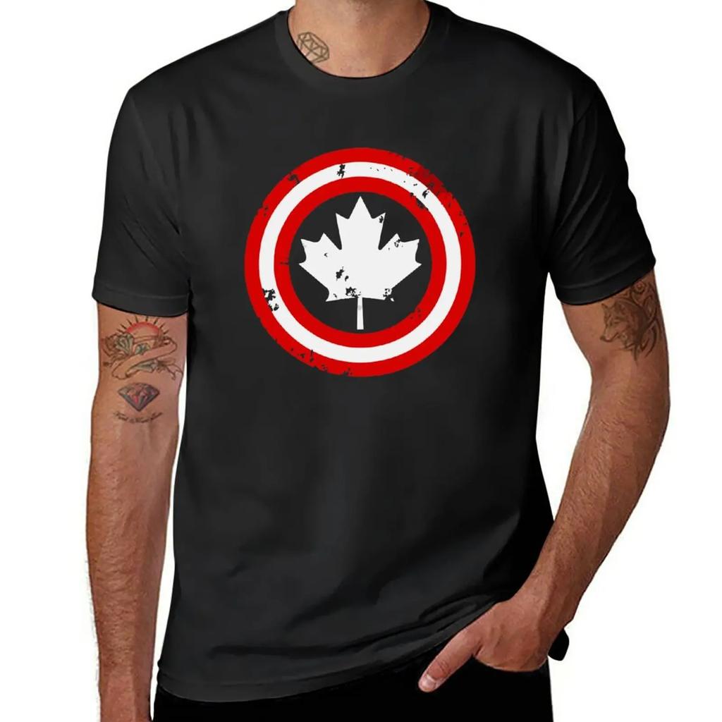 captain canada T-Shirt vintage plus sizes anime clothes blacks slim fit t shirts for men