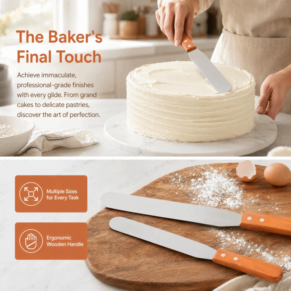 Straight Blade Cake Icing Spatula Stainless Steel Bread Cream Scraper Cake Decorating