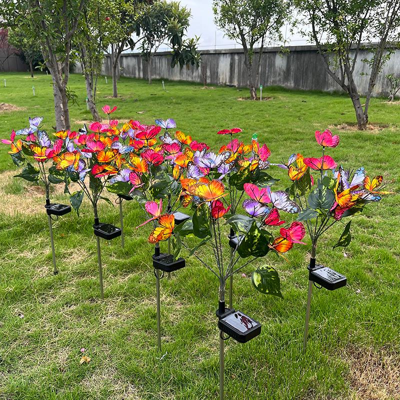 Waterproof LED Solar Butterfly Stake Lights for Outdoor Lawn and Courtyard