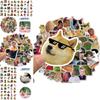 50-teiliges wasserfestes PVC-Aufkleber-Set mit einzigartigen Internet-Promi-Emoticon-Designs
