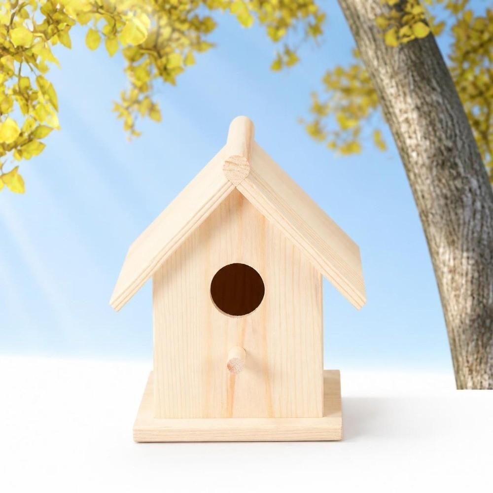 Small Stand Garden Bird House Durable Bird Nest House Convenient Wooden Bird House Indoor Use