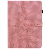 For Samsung Galaxy Tab S10 FE+ Case Lily Flower Imprint Card Slots Leather Tablet Cover