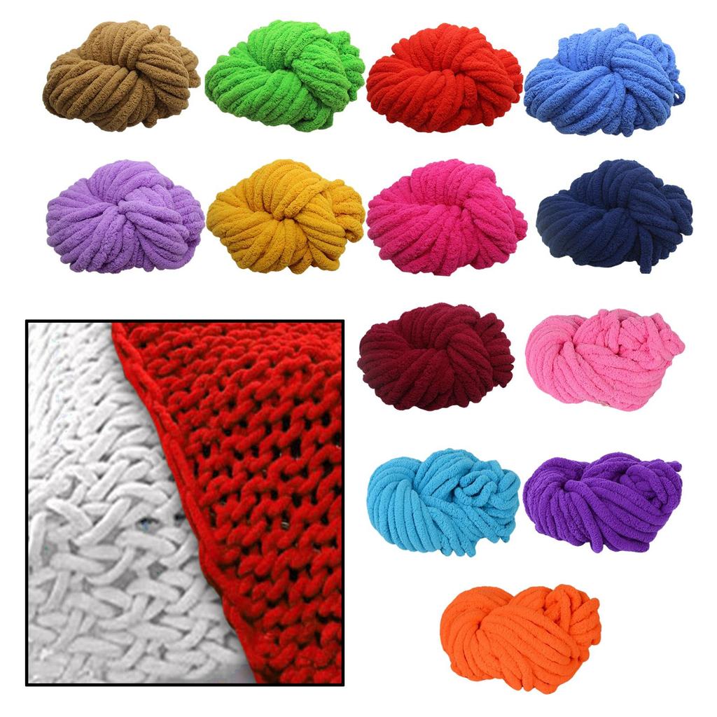 Chunky Chenille Yarn Giant Gauge 7 Jumbo Bulky Yarn for Hat Sofa Crocheting