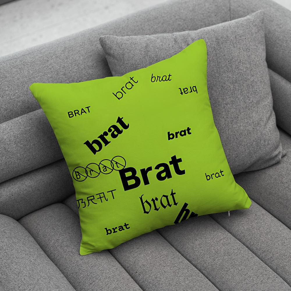Singer CCharli XCX BRAT Pillow Case Soft Cushion Cases for Farmhouse Sofa Decor Home Decorations and Protector