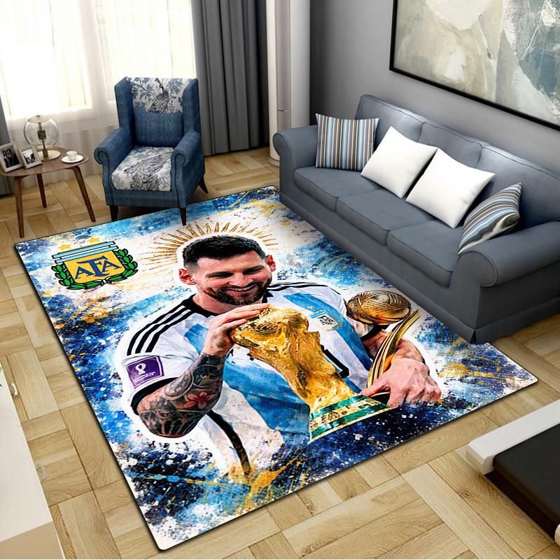 Messi Teppich für Wohnzimmer Schlafzimmer Zuhause Sofadekoration, Kinder Spiel rutschfeste Bodenmatte