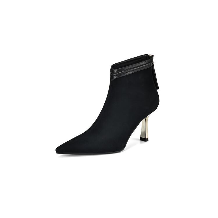 Fashion New Autumn Winter Sheep Suede Women Boot Fashion Short Boots Pointed Toe Stiletto Heels Boots for Women High Heels Zapatos Mujer