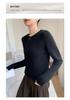Women's Thickened Cashmere Wool Sweater - Round Neck, Flat Saddle Shoulder Knit Base Layer for Autumn & Winter