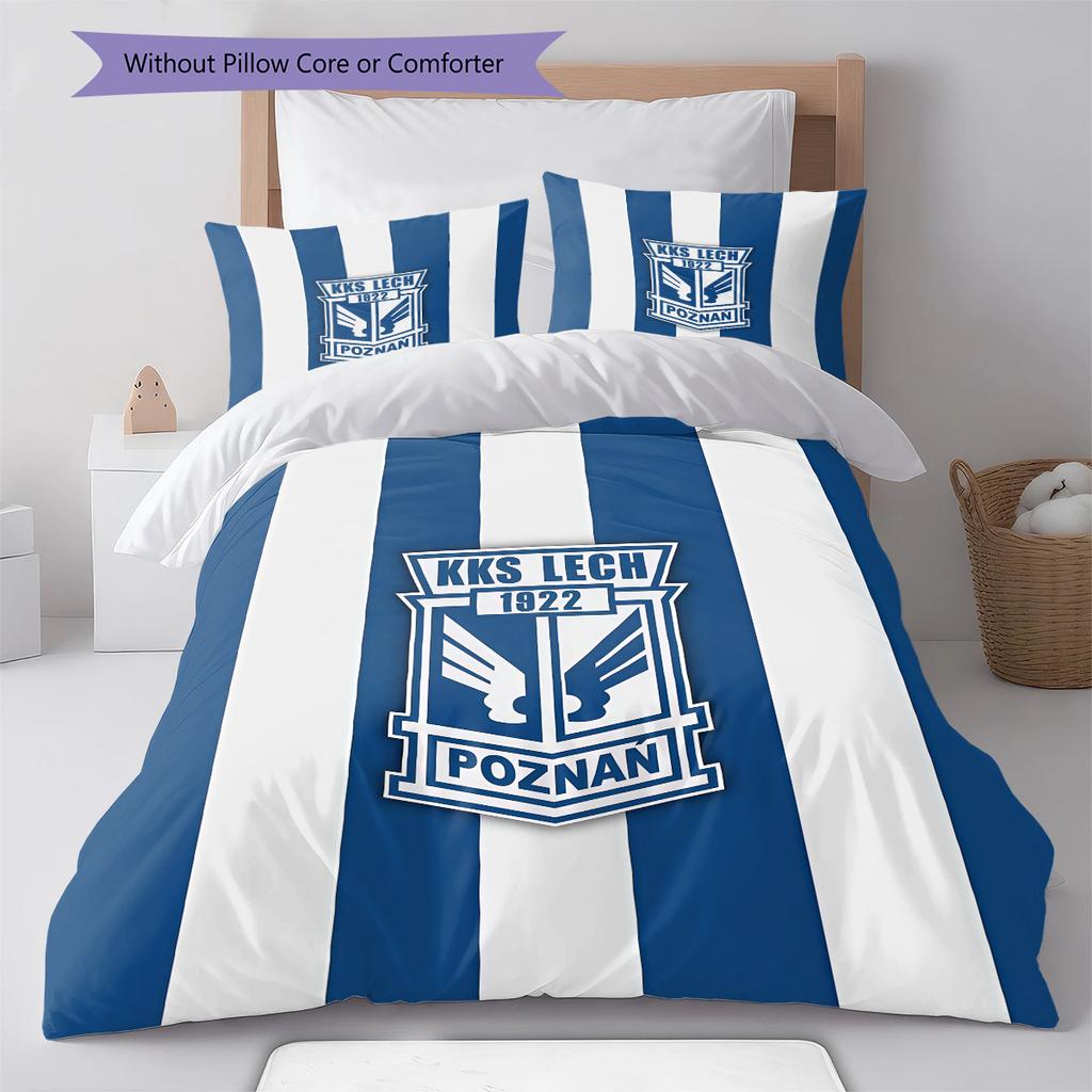 Set Biancheria da Letto con Fantasia Lech Poznań Copripiumino Federa Decorazione per la Casa Regalo (1 * copripiumino + 2 * federa, senza nucleo)