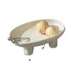 Three-Legs Ceramic Fruit Bowl for Kitchen Counter, Decorative Bowl for Table Décor, Oval Large Bowls for Breads&candy