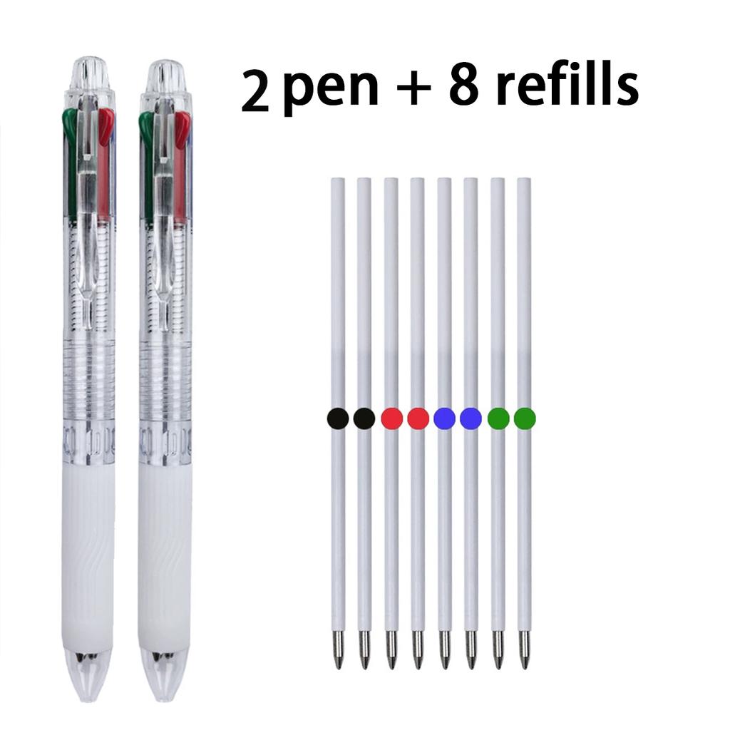Multicolor Retractable Ballpoint Pen 0.5, 4-in-1 Colored Pens Fine Point Ballpoint With Long-Lasting Ink Pens for  Journaling
