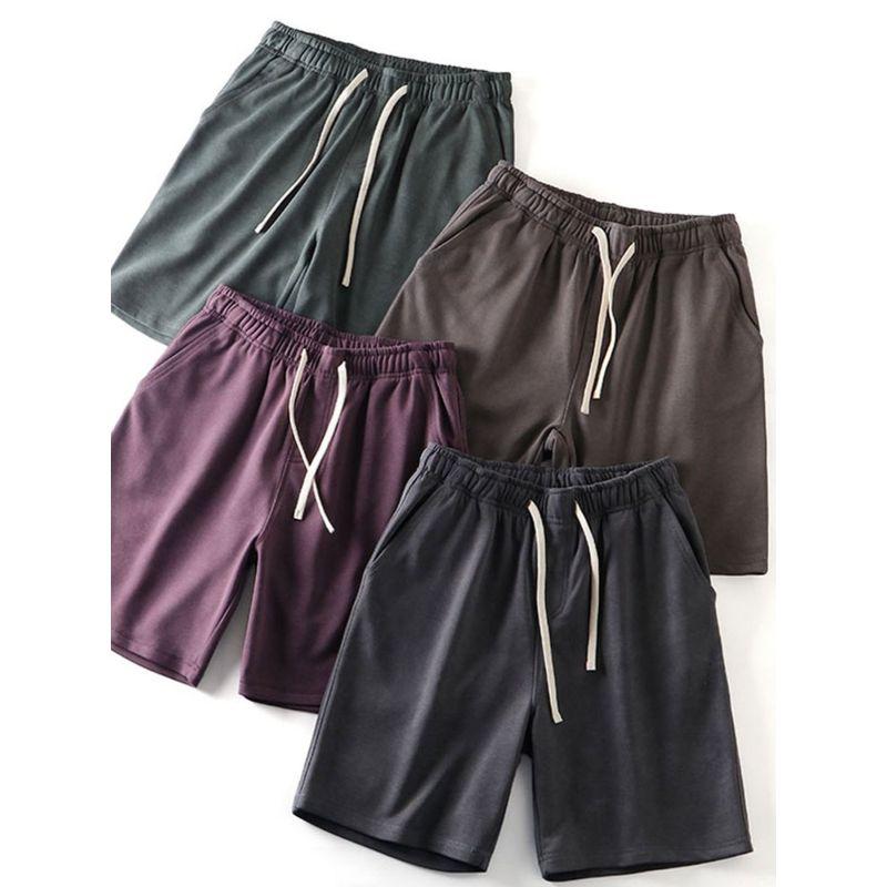 American Pure Cotton Knitted Shorts Men's Summer 2024 New Arrival Sports Fifth Pants Export Men's Pants Full Cotton Casual Pants
