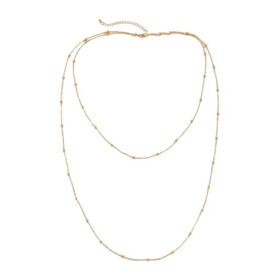 

Женская цепочка для свитера, двухслойные бусины из сплава, регулируемая одежда, украшения для свиданий, выпускного вечера, украшения для одежды, ожерелье золотистый