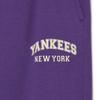 MLB New York Yankees Logo Fleece Elastic Waistband Cuffed Sweatpants Unisex Bottoms Purple 3APTV0236-50VOS