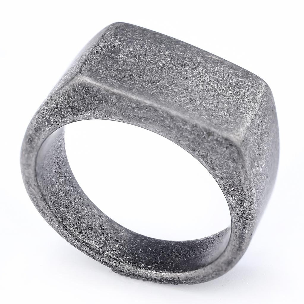 Minimalist Fashion Rectangular Mirror Stainless Steel Ring Small Batch Smooth Design Trendy Accessory