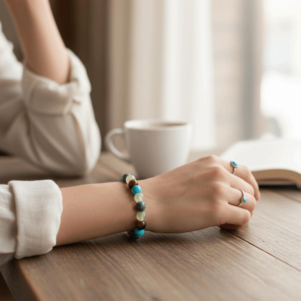 Patchwork Bracelet for Women Bohemian Wrist Chain Stone Beaded Bracelet Ladies Jewelry