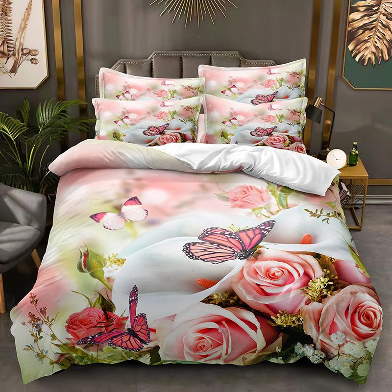 Fashion Technology Printing, 3D Digital Printing, Bedding, Duvet Covers, Pillowcases, Three-piece Sets