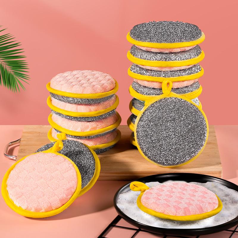 Dual-Sided Durable Kitchen Sponge: Non-Stick, Thick, Stain-Removing Scouring Pad for Cleaning Pots and Dishes