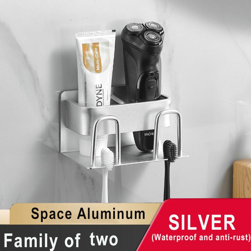 Toothbrush Holder Wall-mounted Gargle Cup Storage Electric Razor Shaver Shelf Batchroom Toiletries Organization Toothbrush Rack
