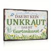 Vintage German Metal Tin Sign - "Das Ist Kein Unkraut" Wall Art with Floral and Bird Design, Rustic Farmhouse Garden Decor