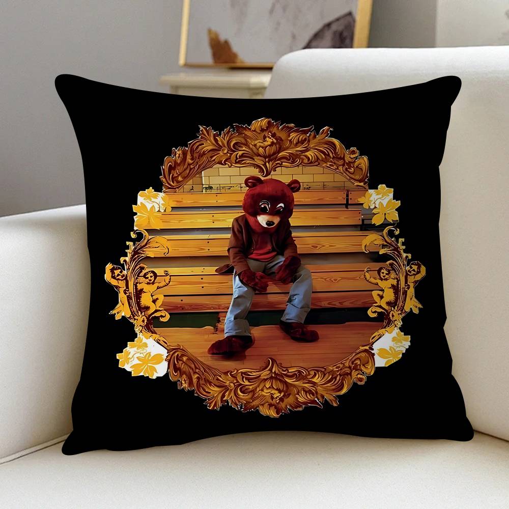 K-Kanye West Bear Personalized Pillow Dust Cover Bedroom Kids Party Decoration Pillowcase Birthday Children Gift