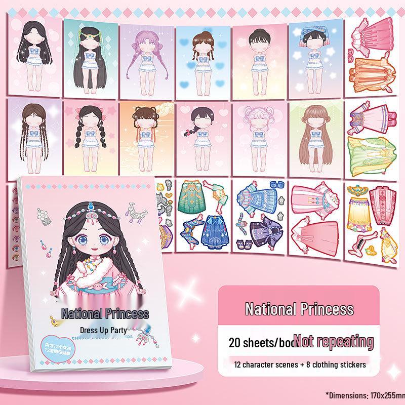 

Книга наклеек с мультяшными нарядами для девочек: Сделай сам развивающую книжку с картинками с милыми дизайнами