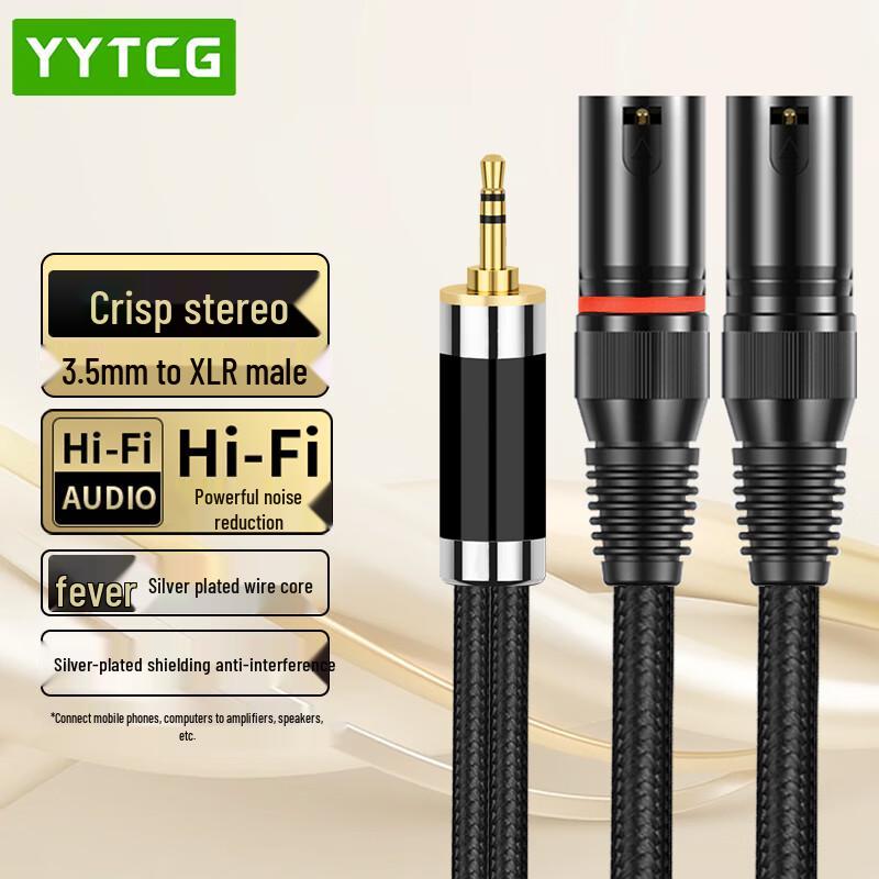 YYTCG Hi-Fi 3.5mm To Dual XLR Male Audio Cable