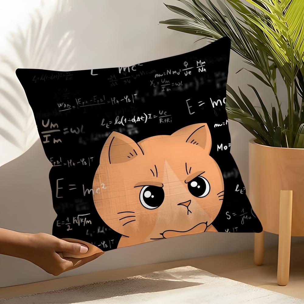 Funny Cat Thinking Network Pattern Pillow Case Home Living Room Decoration Linen Pillowcover Pillow Cases Cushion Cover