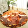 1pc Nami  Print Round Carpet Chair Round Carpet Suitable for Bedroom Living Room Home Decorative Carpet